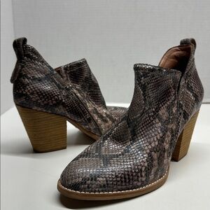 Jeffrey Campbell Rosalee Ankle Boots High Heel Bootie Snakeskin Leather Size 10